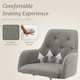 image 7 of COSTWAY Adjustable Rolling Upholstered Accent Armchair Grey