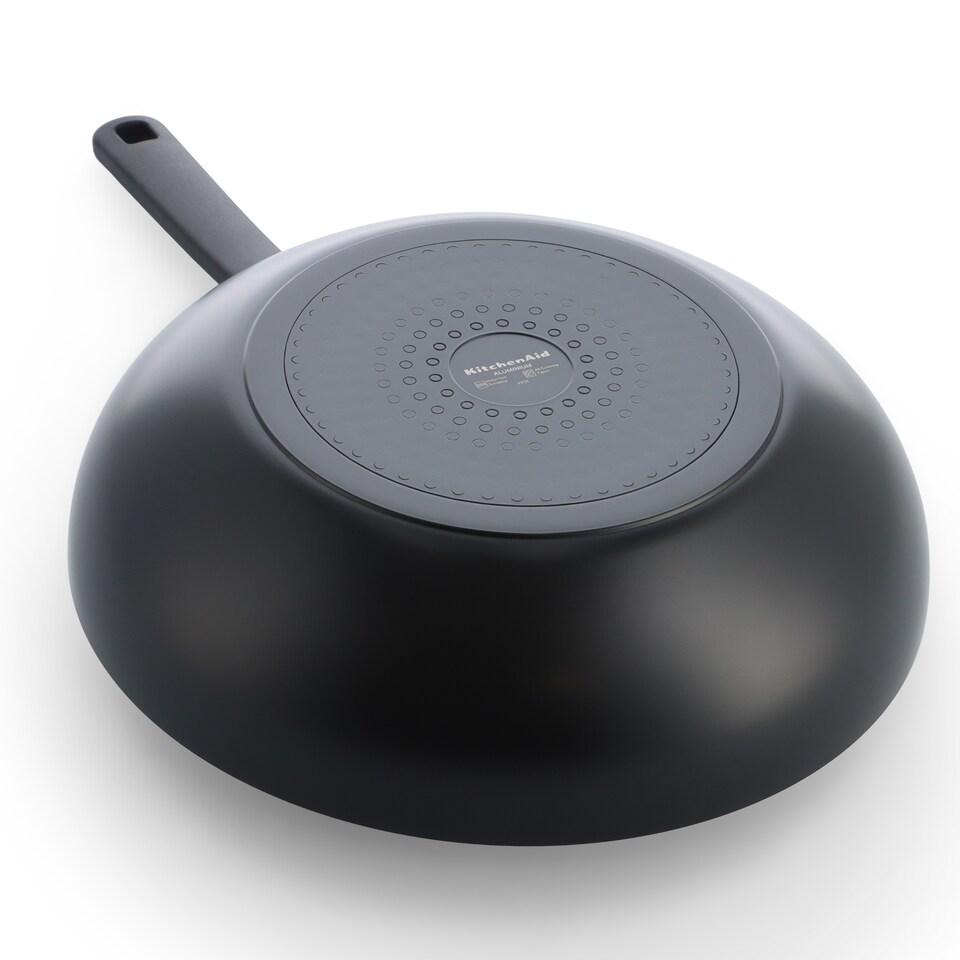 image 1 of KitchenAid Coloured Aluminium Wok, 28cm, Matt Black