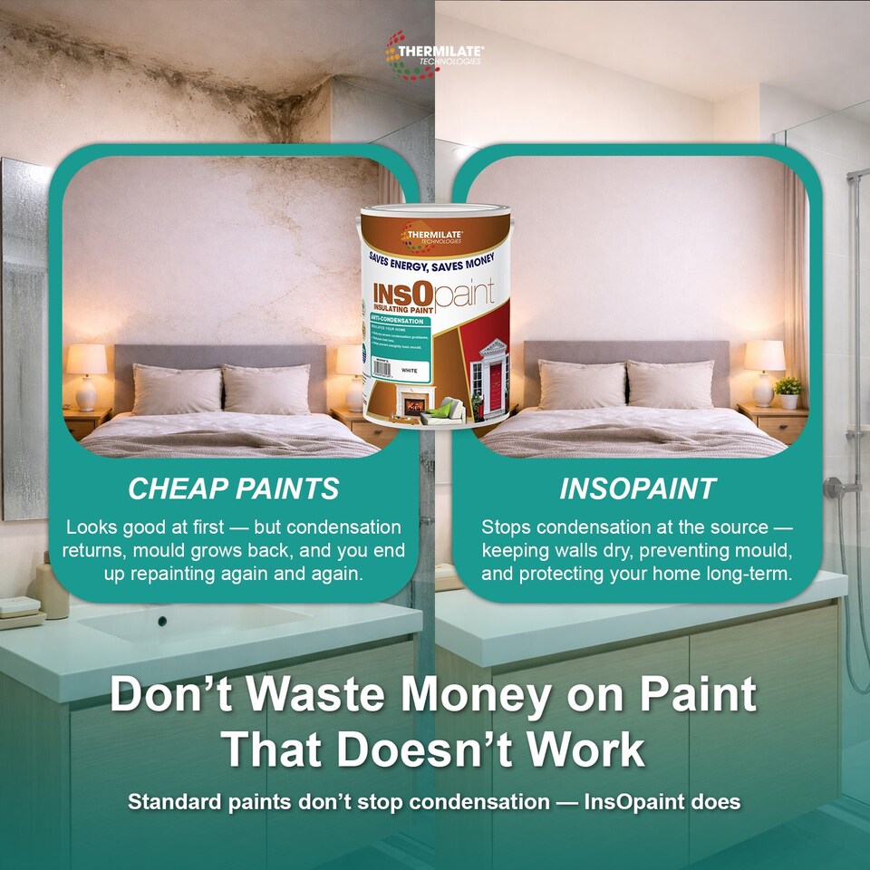 image 1 of InsOpaint Anti Condensation Paint - Stops Condensation on Interior Walls & Ceilings - Creamy White