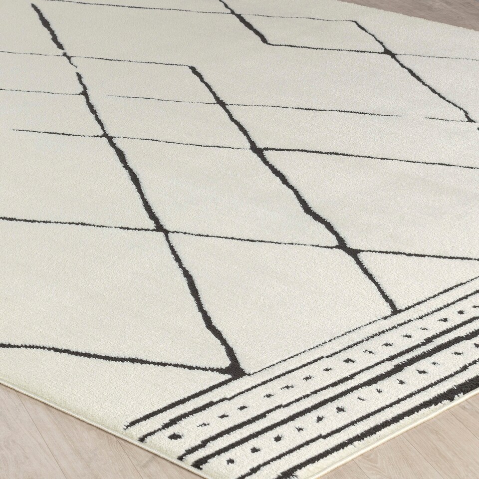 image 1 of LIVABLISS Freud-Modern High Pile Rug 200 x 275 cm | Ivory Black