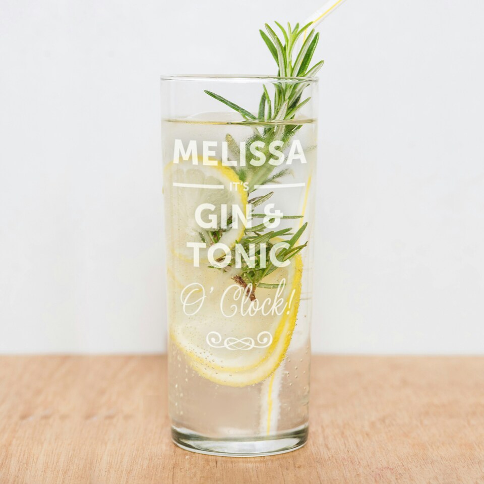image 1 of Personalised Its...OClock Hi Ball Glass Clear