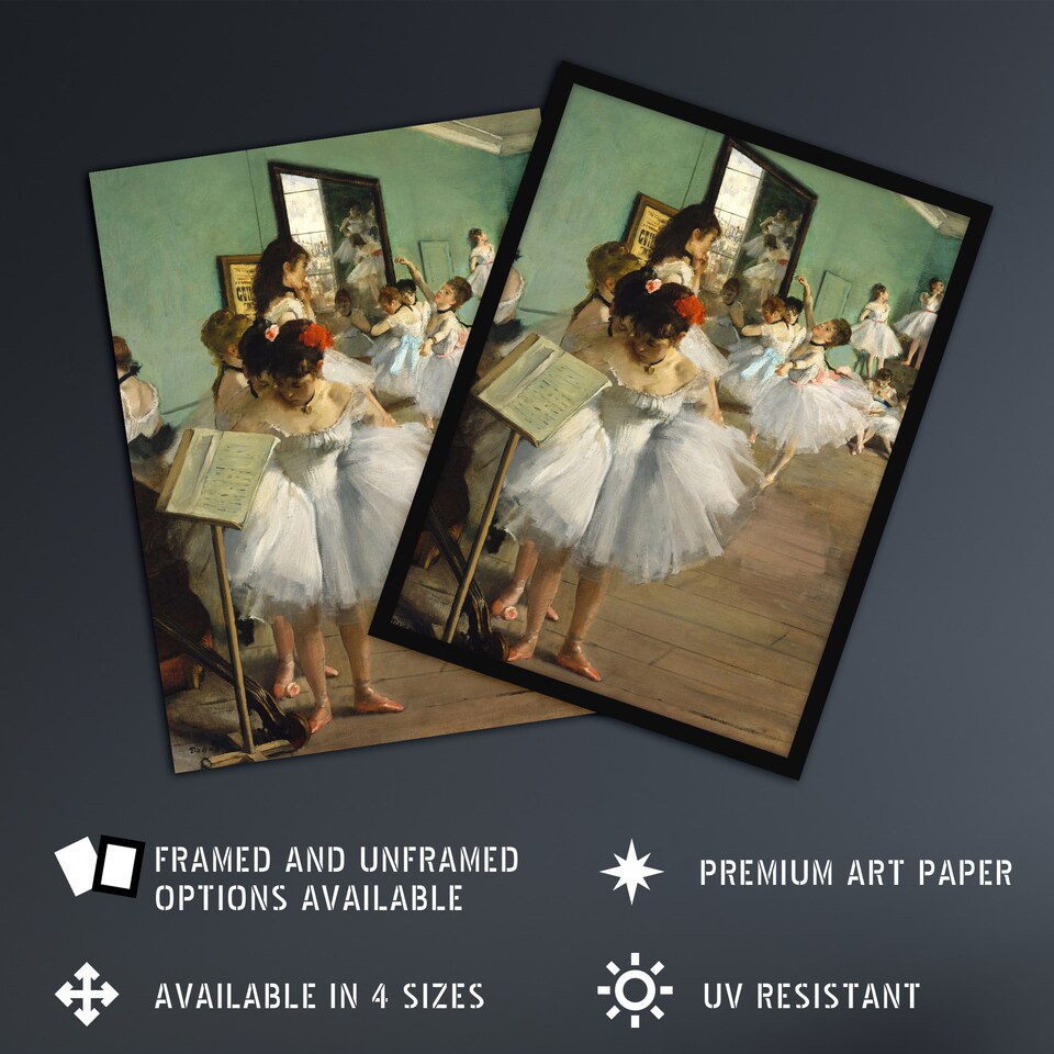 image 1 of The Dance Class Ballet Studio Degas Vintage Huge Wall Art Poster Print 24X32"