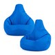 image 1 of Kids Recliner Beanbag Indoor and Outdoor Blue Set of 2 | Blue | Blue | M | 1