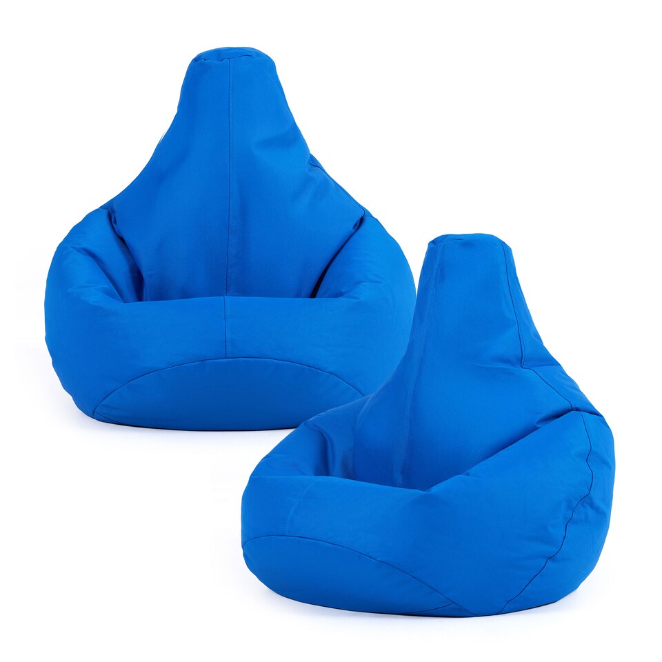 image 1 of Kids Recliner Beanbag Indoor and Outdoor Blue Set of 2 | Blue | Blue | M | 1