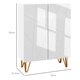 image 3 of HOMCOM Shoe Storage Cabinet with Soft-Close Hinges and Adjust Shelves, White