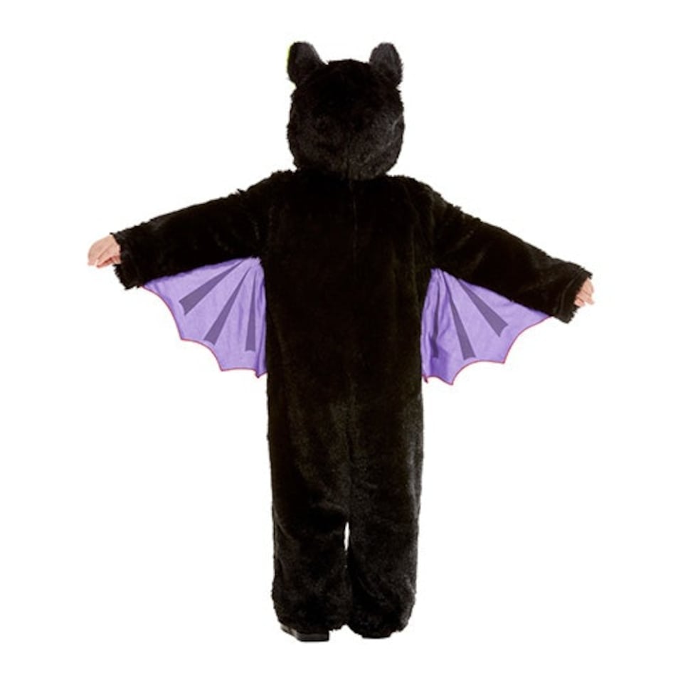 image 1 of Fluffy Bat Jumpsuit Unisex Fancy Dress Costume Toddler Age 3-4