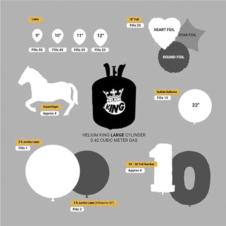 image 1 of Large Helium Canister - Fills Up To 50 x 9" Balloons