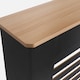 image 9 of OHS Horizontal Slatted MDF Modern Grill Shelf Cabinet Radiator Cover, Medium - Black