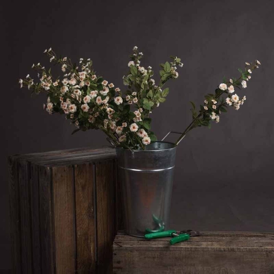 image 1 of Wild Meadow Rose Artificial Flower - Fabric/Plastic - L15 x W15 x H74 cm - Cream