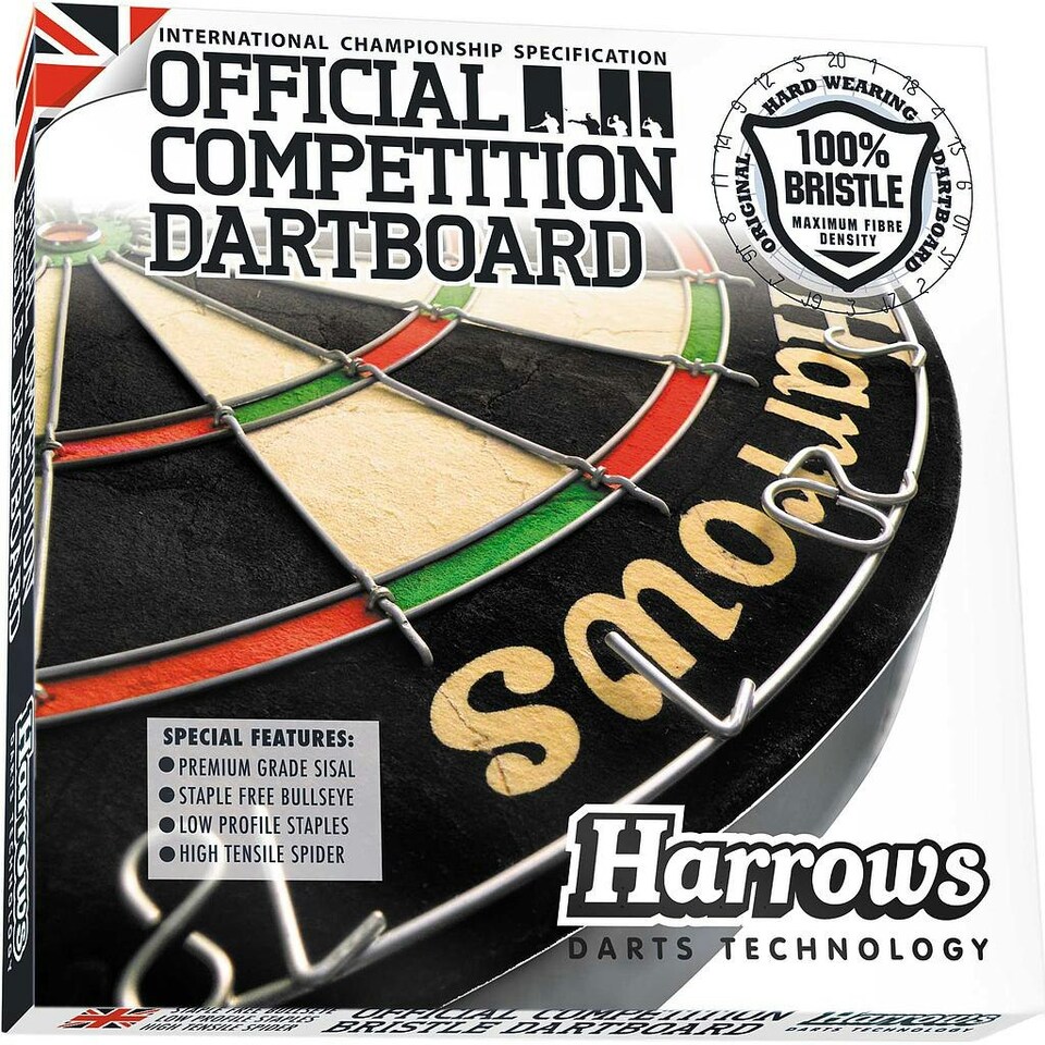 image 1 of Harrows Competition Dartboard - Multicoloured - One Size