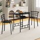 image 3 of COSTWAY 3-Piece Dining Table Set Kitchen Breakfast Nooks Table and Chairs