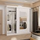 image 4 of Modern Mirror Sliding Wardrobe with Gloss Strips & Storage