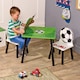 image 2 of Kids Wooden Table And 2 Chairs Themed Set | White | Football | 3