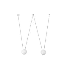 Mine 2 Light Ceiling Pendant White, Wood, E27