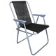 image 1 of 1 x Foldable Garden Chair Fixed position garden chair with grey frame and black fabric