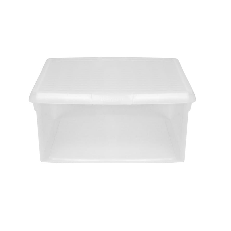 image 1 of Wham Clip 5x 30L Rectangular Plastic Storage Boxes with Clip Lock Lids. Ideal for Home, Office, Toys & More - Clear/Clear | Clear | 5