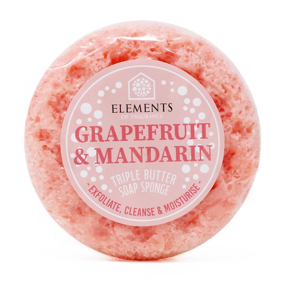 Elements of Fragrance Triple Butter Soap Body Buffer Sponge - Grapefruit & Mandarin