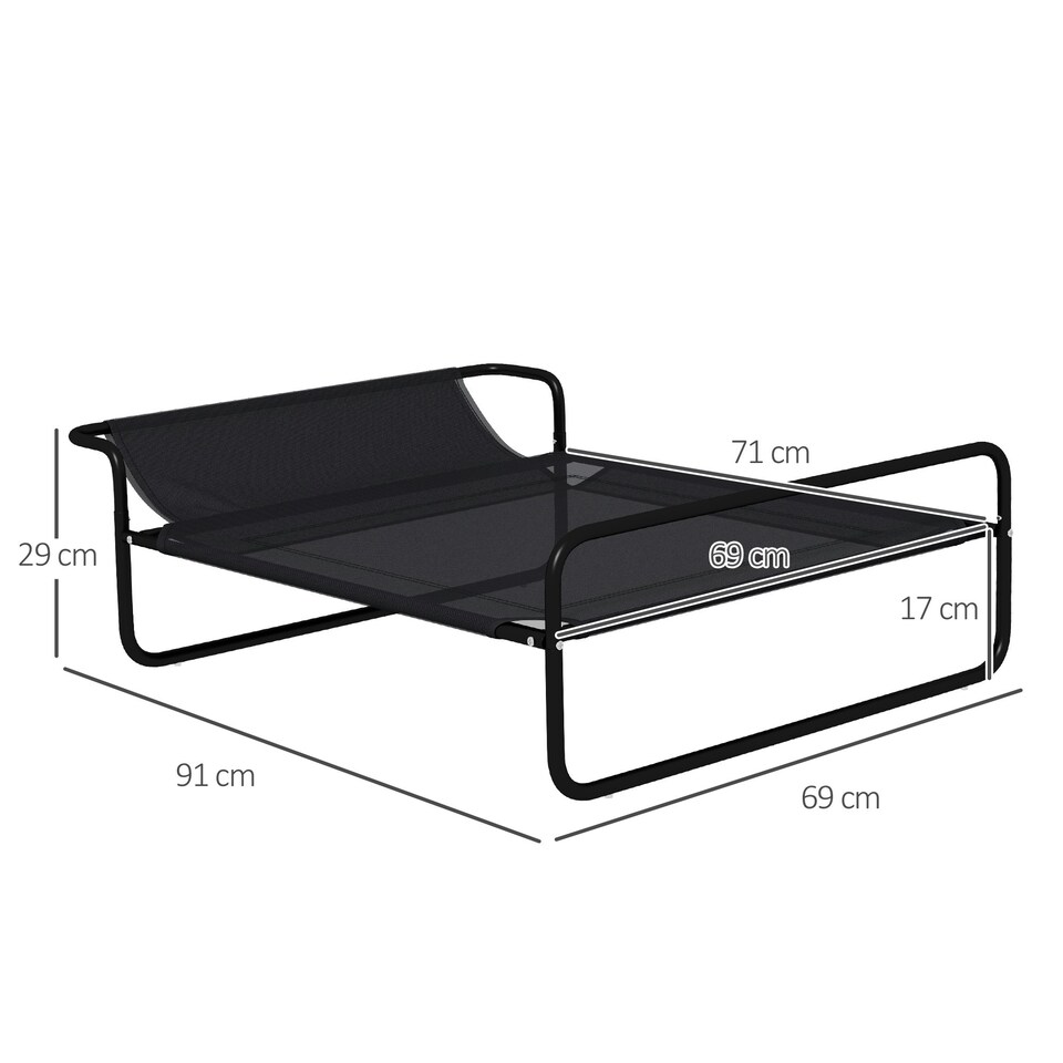 image 1 of PawHut Raised Dog Bed w/ Slope Headrest, for Small, Medium Dogs, 91 x 69 x 29cm