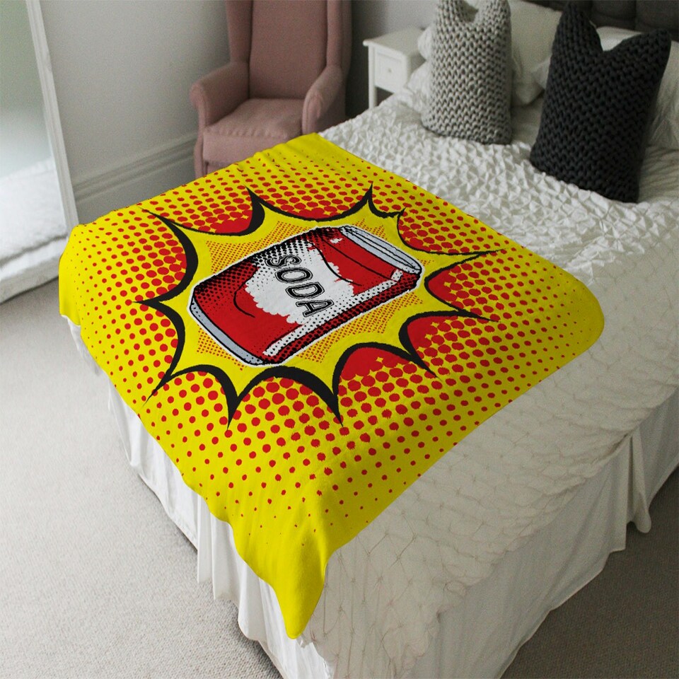 image 1 of Drink soda fast food vector illustration in pop art retro style (Blanket)