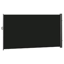 Outsunny 3x2M Retractable Side Awning Screen Fence Patio Privacy Divider Black | Black | Black
