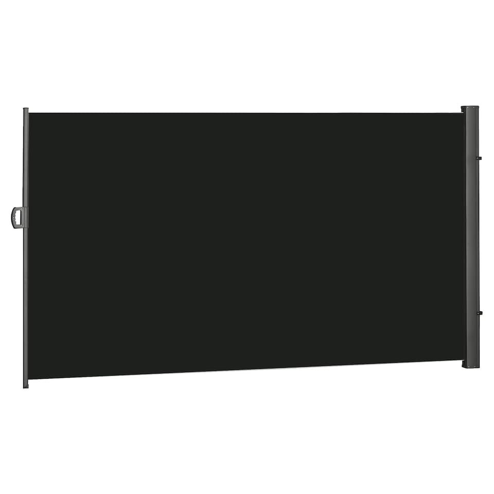 image 1 of Outsunny 3x2M Retractable Side Awning Screen Fence Patio Privacy Divider Black | Black | Black