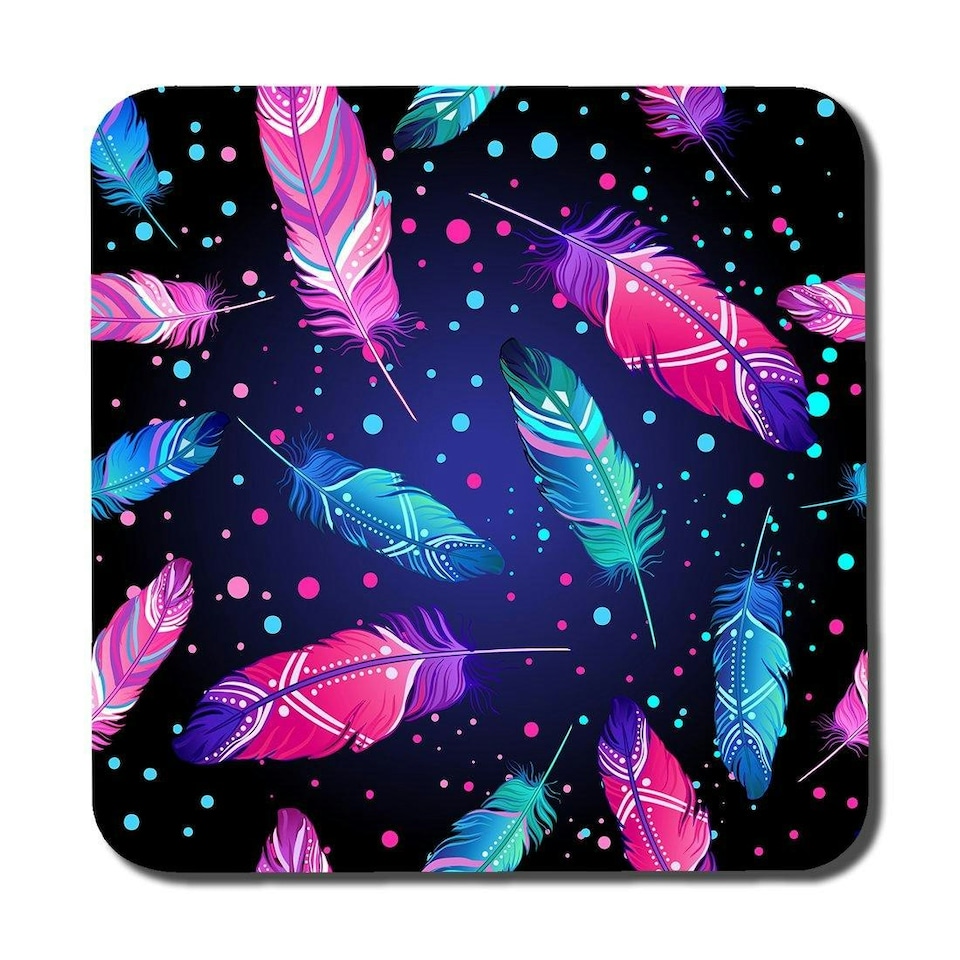 image 1 of Painted bird feathers (Coaster)