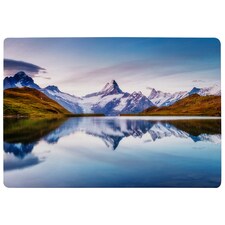 Panoramic View Of The Mt. Schreckhorn And Wetterhorn Designer Rug | Multi
