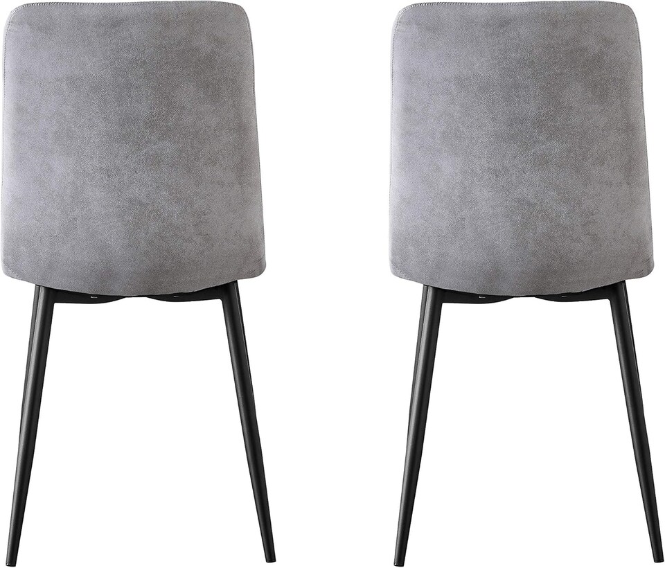 image 1 of Set of 2 Faux Suede Leather Dining Chairs Henri Light Grey by MCC Direct
