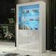 image 6 of White Display Cabinet 100cm Gloss Doors Free LED Modern Tall Unit White