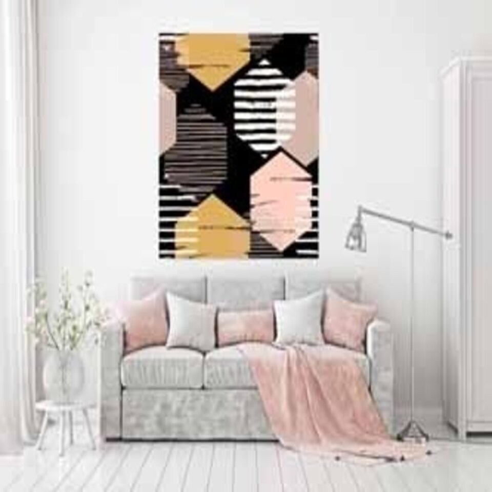 image 1 of Hexagon trending (Canvas print) 66cm x 66cm