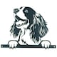 image 2 of Black Metal Peeking Spaniel Silhouette with Fixing Plate Garden Ornament Gift