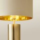 image 4 of ValueLights Lexy Beige & Metallic Gold Shade with Gold Dimmable Touch Table Lamp & LED Bulb Cream