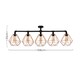 image 5 of ValueLights Luiggi 5 Way Black Ceiling Bar Diablo Copper Wire Shades and Bulbs