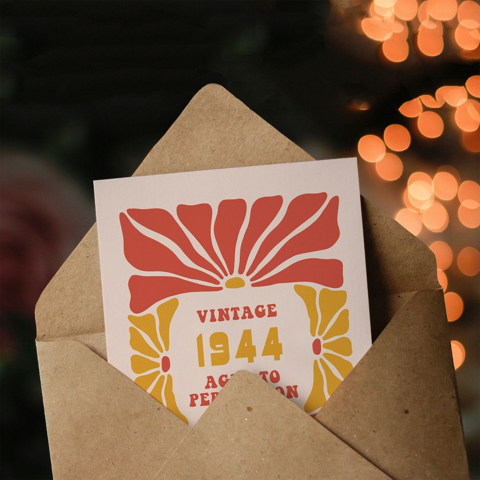 image 1 of Vintage Retro For Her Flower 60s Born 1944 Aged 81 Years Old 81st Birthday Card