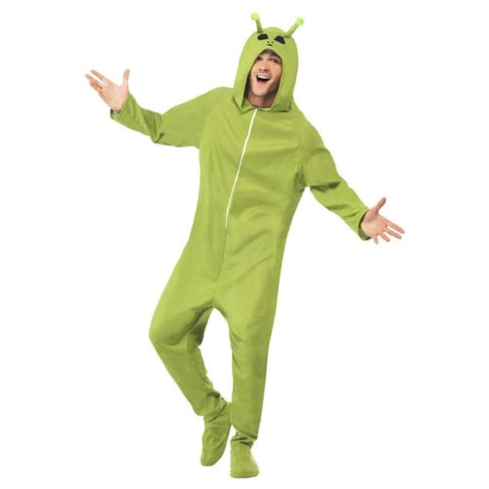 image 1 of Alien Green All In One Fancy Dress Costume Unisex Adult Large