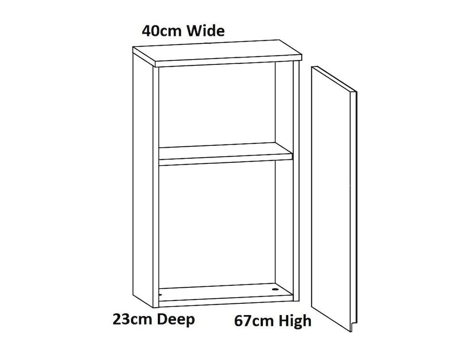image 1 of Small Bathroom Cabinet Wall Mounted Storage Unit Slim Single Door Cupboard Handleless Narrow White Gloss Spice