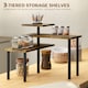 image 3 of HOMCOM 3-Tier Kitchen Countertop Organizer for Spice Rack,Rustic Brown | Brown | Rustic Brown | 40W x 18D x 36.5H cm