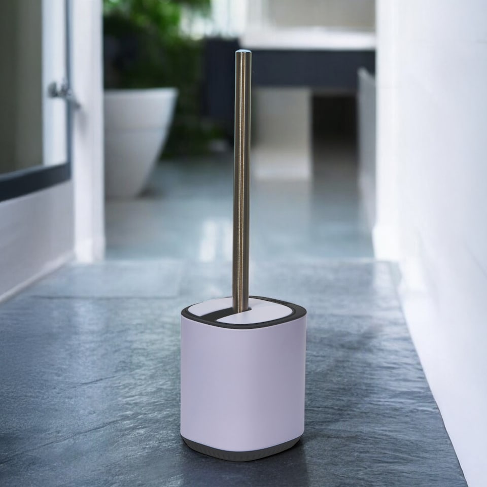 image 1 of Showerdrape Echo Lilac Steel Toilet Brush & Holder | Purple | Lilac | 1