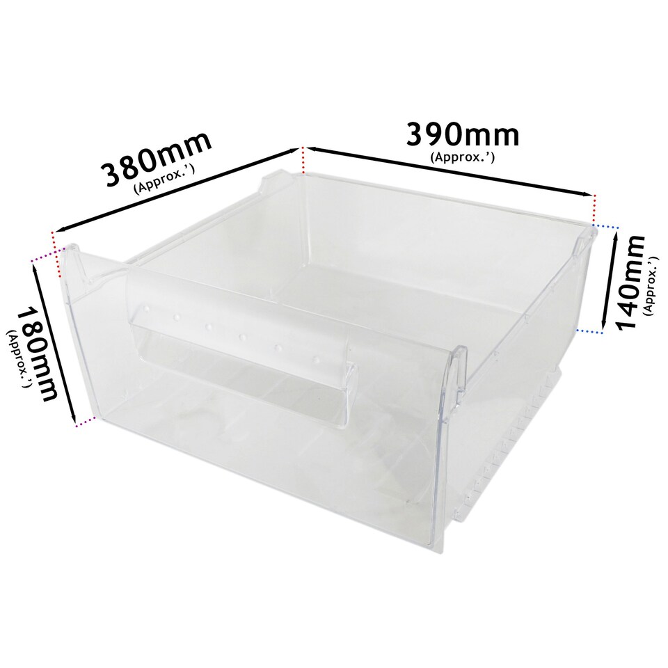 image 1 of Candy Freezer Drawer Top Upper Middle Container Basket 390mm x 380mm x 180mm Clear