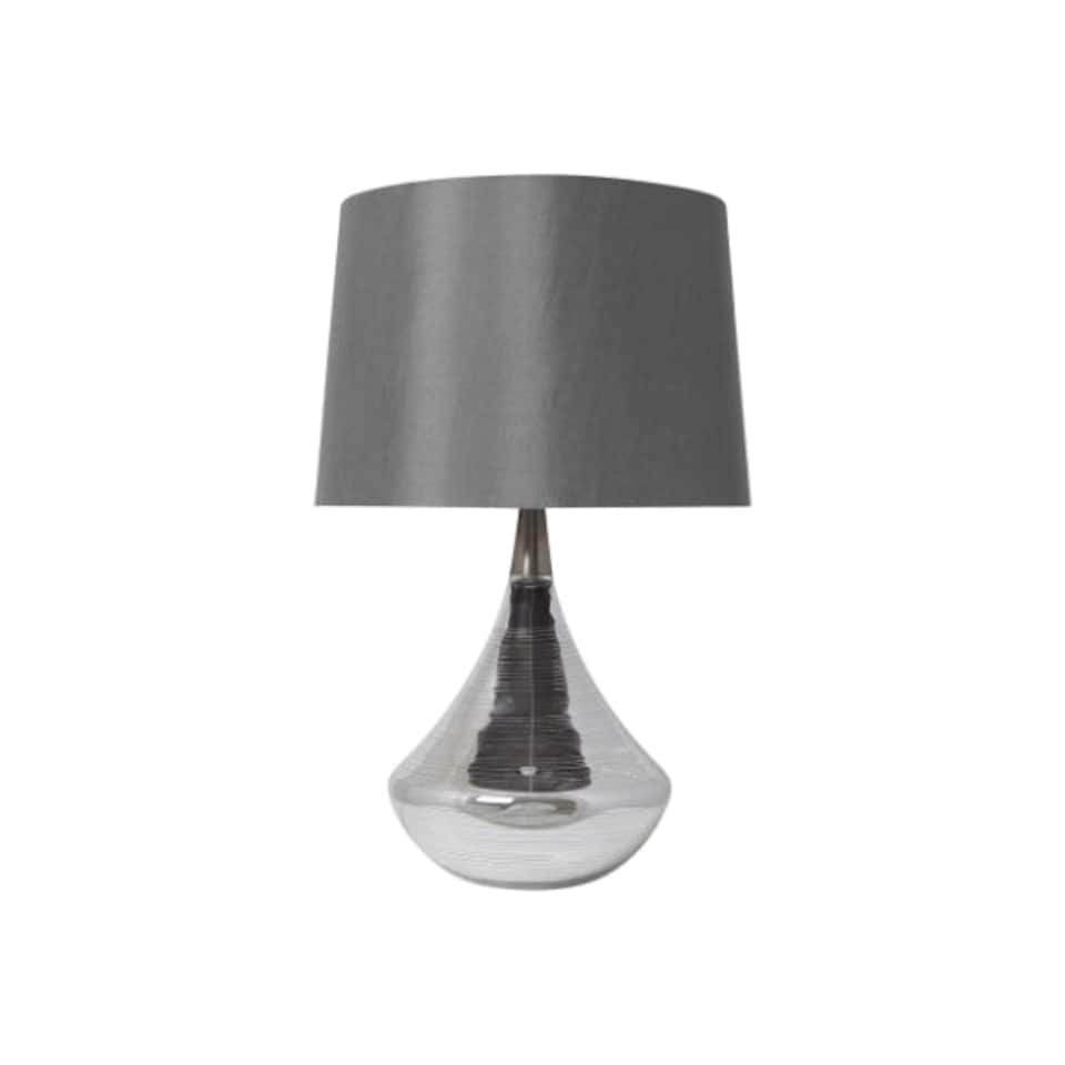 image 1 of Willis Satin Nickel Glass Table Lamp Grey