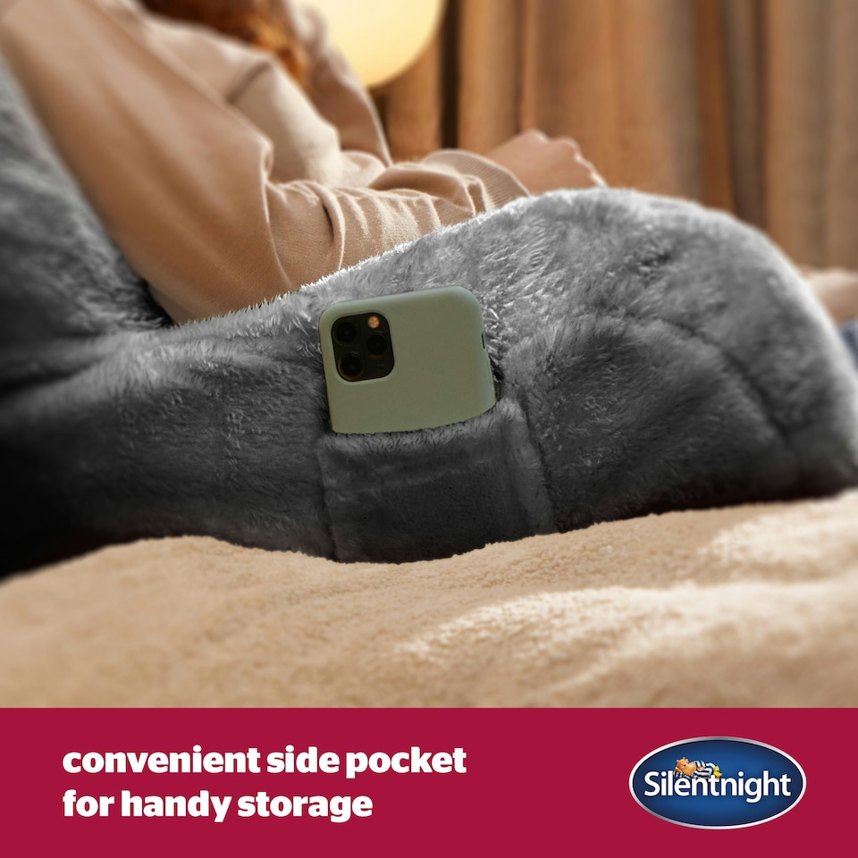 image 1 of Silentnight Cosy Cuddles Pillow, Back Support Reading Pillow, Grey