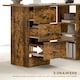 image 4 of HOMCOM 120cm Computer Desk, Study Table with 3 Shelf & Drawers, Rustic Brown | Brown | Rustic | 120W x 49D x 72H cm