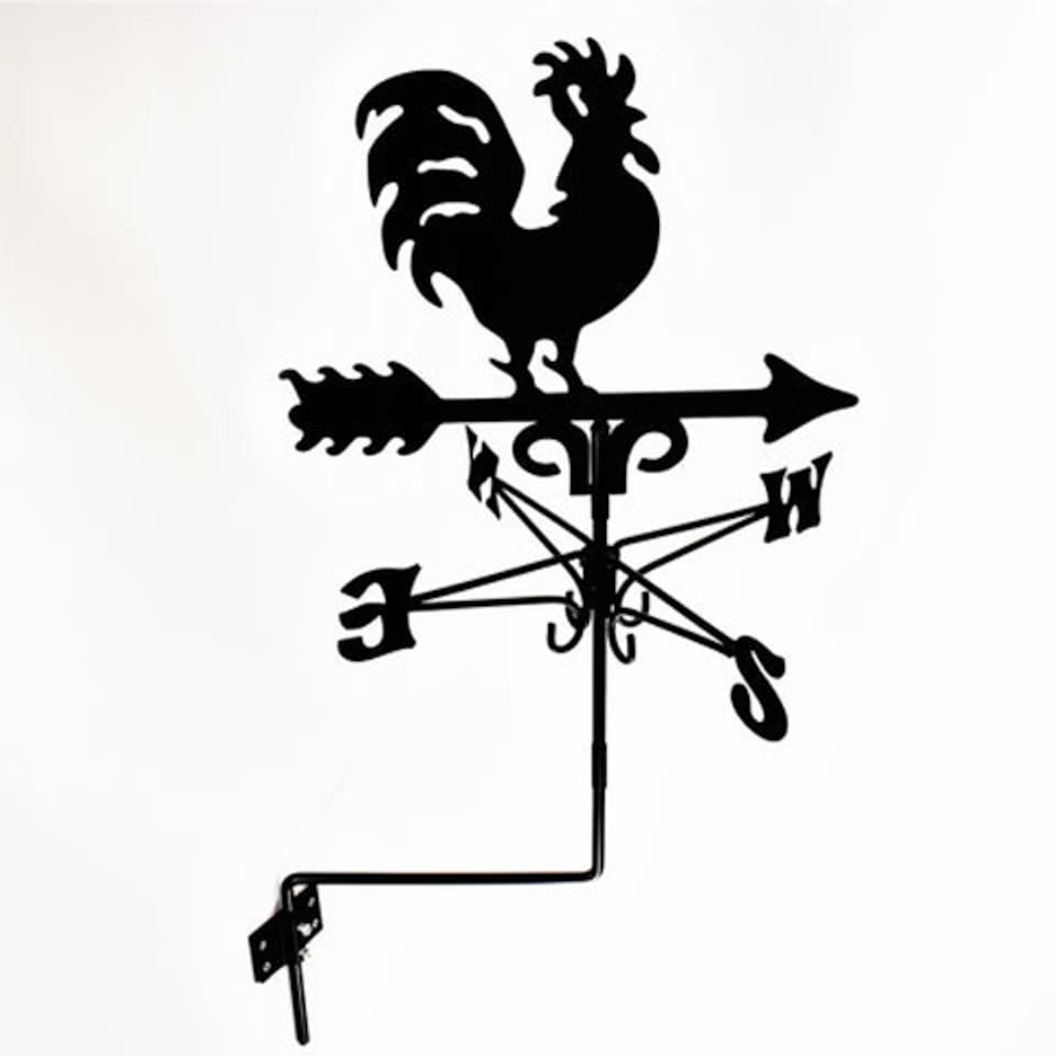 image 1 of Traditional Cockerel Weathervane - Steel - L39 x W39 x H93 cm - Black