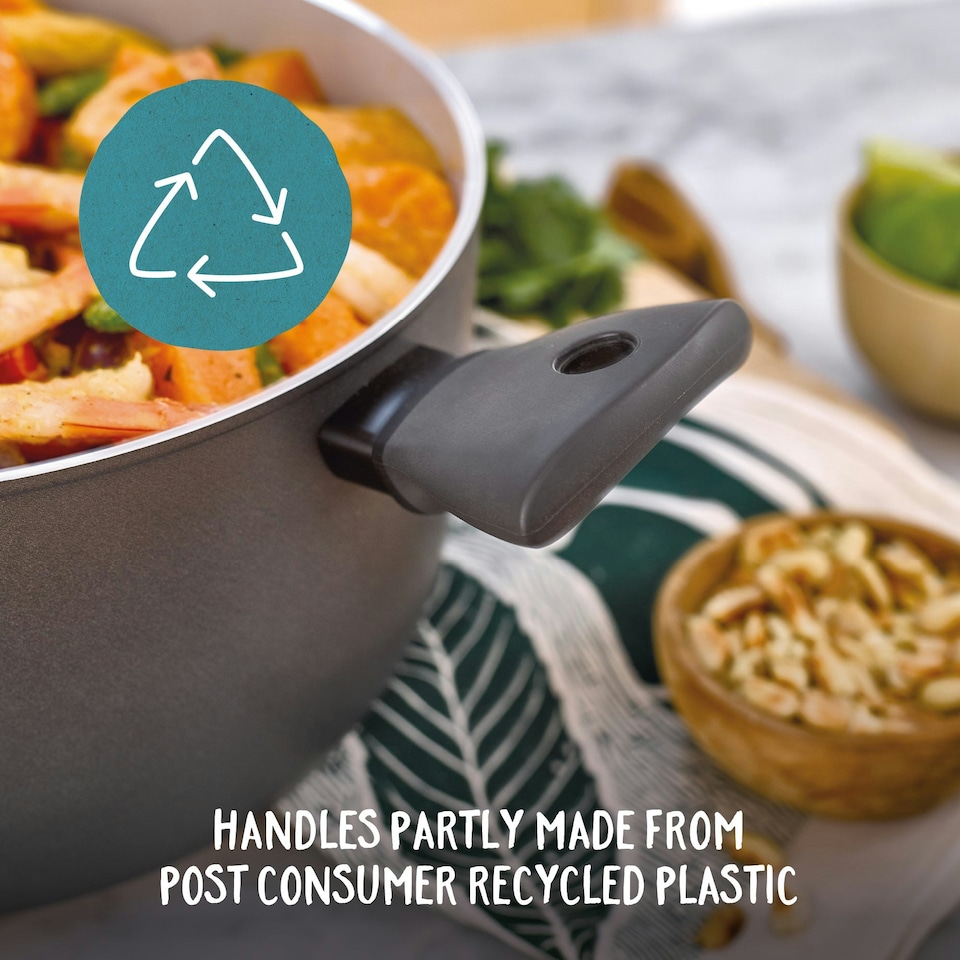 image 1 of Prestige Earth Pan Batch Cooking 7 Piece Set: Frying Pan, Stockpot & Meal Prep Containers