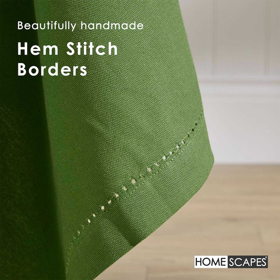 image 1 of Homescapes Dark Olive Tablecloth - 137 x 228 cm | Green | 137cm x 228cm (54" x 90")