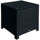 image 1 of Outsunny Side Table Furniture Tempered Glass Garden Patio Wicker Black