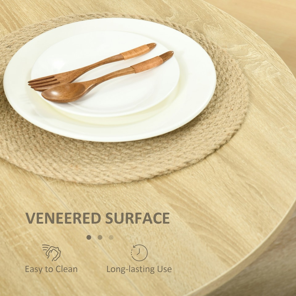 image 1 of HOMCOM Folding Dining Table Foldable Drop Leaf Dinner Table for Kitchen Oak