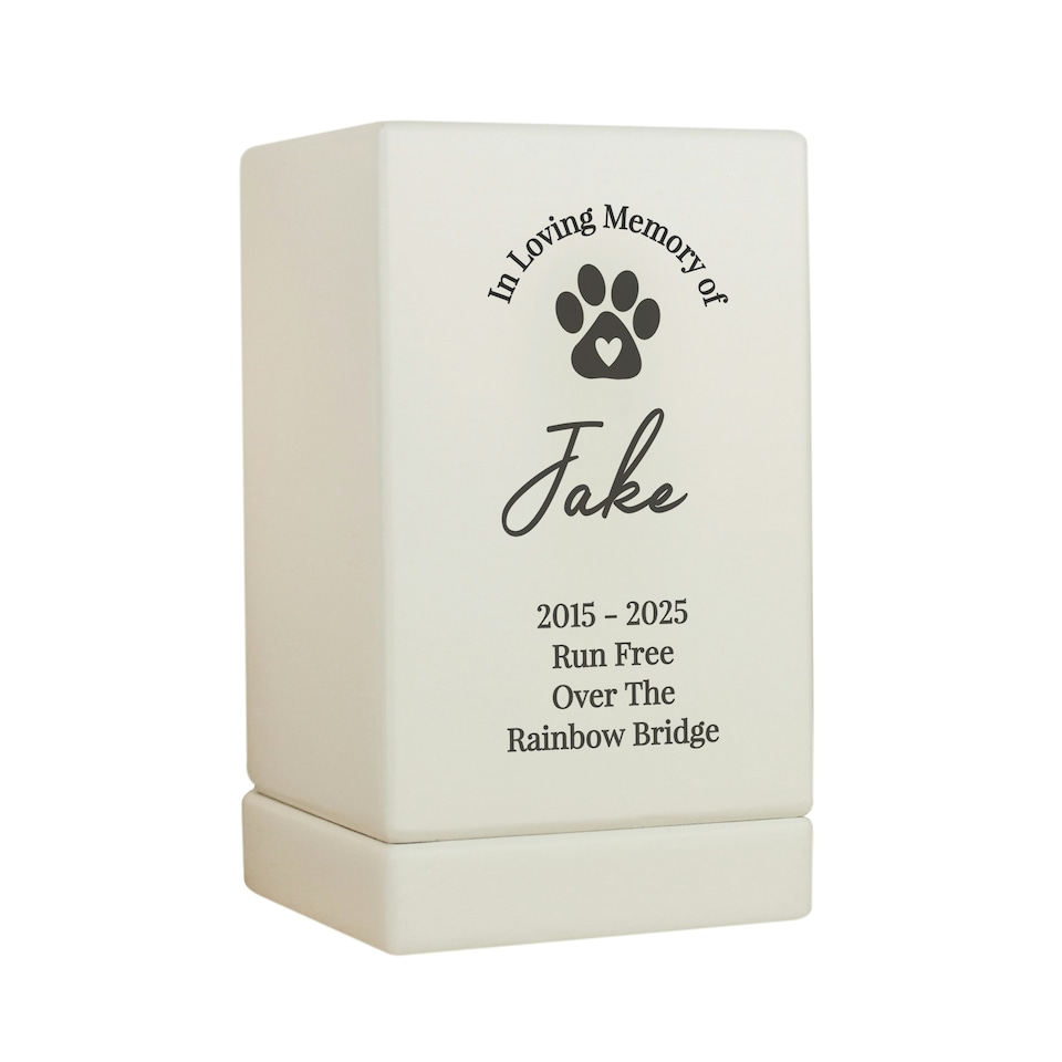 image 1 of Personalised Pet Memorial Small Wooden Urn