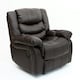 image 9 of Chester Bonded Leather Manual Recliner Chair with Heat And Massage (Brown)
