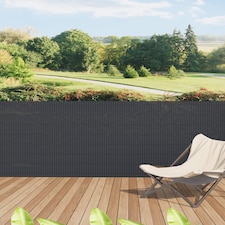 Living and Home PVC Privacy Fence, Sunblock Screen Panels for Balcony Garden,1.2 x 3m | Grey | Dark Grey | 1.2m x 3m